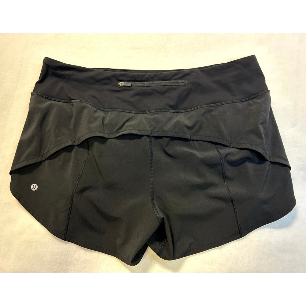 Lululemon Speed Up Mid Rise Short 4" 2021 Women's Size 12 Black Run Stretch Wick - Picture 2 of 14